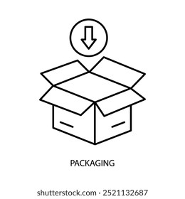 packaging concept line icon. Simple element illustration. packaging concept outline symbol design.