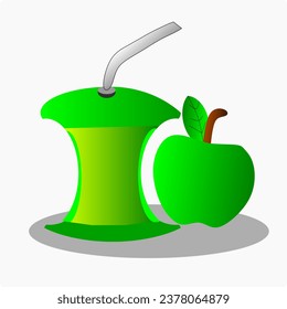 Packaging concept model, green apple juice drink vector. 