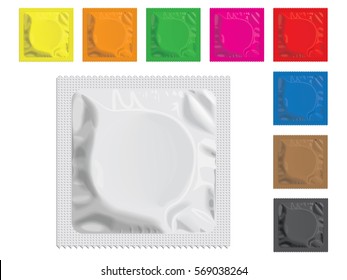 Packaging with a condom for your design and logo. Easy to change colors