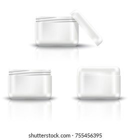 Packaging containers vector templates set.