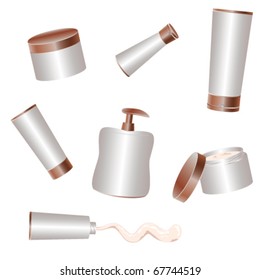 Packaging of cosmetics isolated on a white background