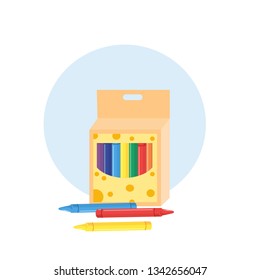 packaging with crayons vector