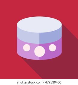 Packaging for cream icon in flat style with long shadow. Container symbol vector illustration