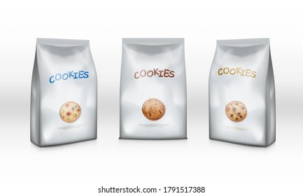 Packaging Design For Chocolate Cookies Set. EPS10 Vector