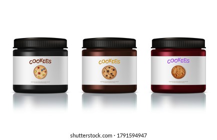 Packaging Design For Chocolate Cookies Set. EPS10 Vector