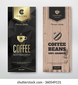 Packaging Design For A Coffee. Vector Template. Modern And Vintage Style.