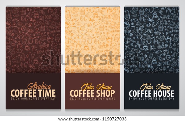 Packaging Design Coffee Vector Template Doodle Stock Vector (Royalty ...