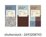 Packaging design for coffee. Vector vintage product label template. Retro package with Coffee branch.