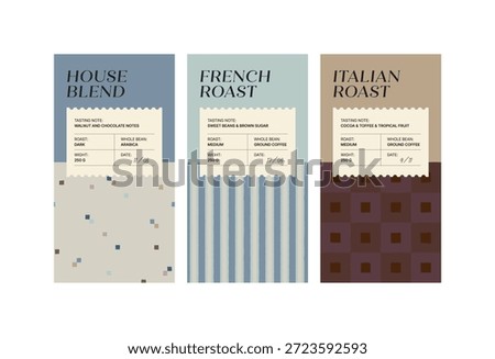 Packaging design for coffee. Vector vintage product label template. Retro package with Coffee branch.
