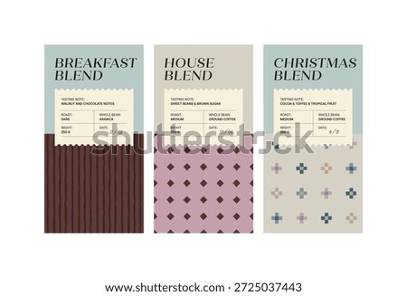 Packaging design for coffee. Vector vintage product label template. Retro package with Coffee branch.