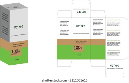 Packaging Design Cosmetics, cut the carton. Shampoos, creams, perfumes, balm.Box design,