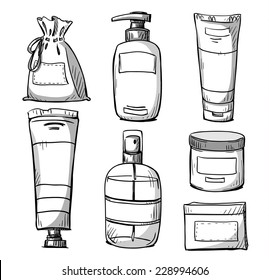 Packaging design. Cosmetics packaging design. Vector illustration. 