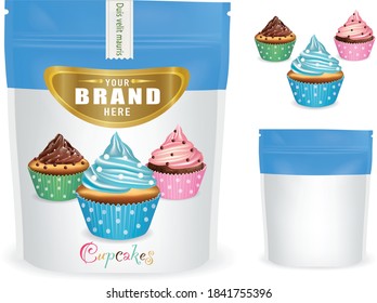 Packaging design for cup cake .illustration vector