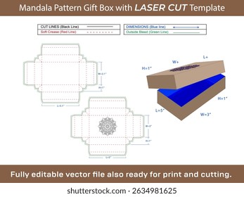 Packaging Design Gift Box with Laser Cut Dieline Template