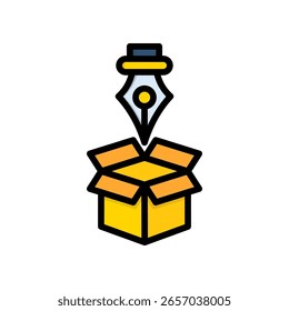 Packaging Design Icon Lineal Color Vector Illustration