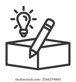 Packaging Design Icon Lineal Style Vector Illustration