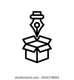 Ilustración vectorial de contorno de icono de diseño de embalaje
