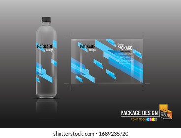 Packaging Design Label & Bottles For Drinks, Mock Up-Vector Illustration