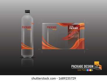 Packaging design, label & bottles for drinks, mock up-Vector illustration