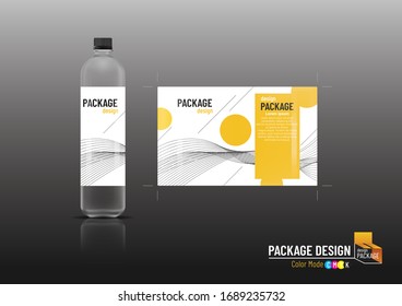 Packaging design label & bottles for drinks, mock up, Vector illustration