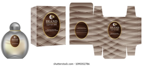 Packaging design, Label on cosmetic container with luxury box template and mockup box, illustration vector.