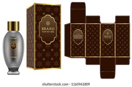 Packaging design, Label on cosmetic container with luxury box template and mockup box. illustration vector.	