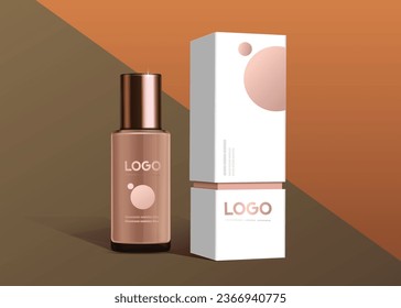 Verpackungsdesign, Parfüm- oder Kosmetikbehälter-Luxus-Box-Vorlage und Musterbox.