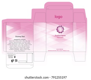 Packaging design, light pink and white luxury box design template and mockup box. Illustration vector