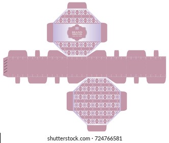 Packaging design, luxury 8-sided box design template. Illustration vector
