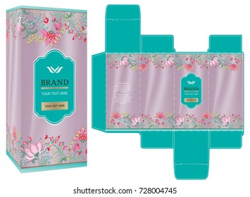 Packaging design, luxury box design template and mockup box. Illustration vector