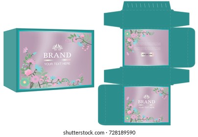 Packaging design, luxury box design template and mockup box. Illustration vector