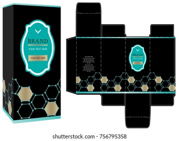 Packaging design, luxury box template and mockup box. Vector illustration.