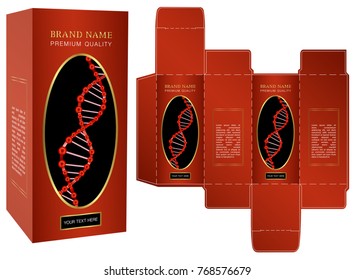 Packaging design, luxury box template and mockup box. Vector illustration.	
