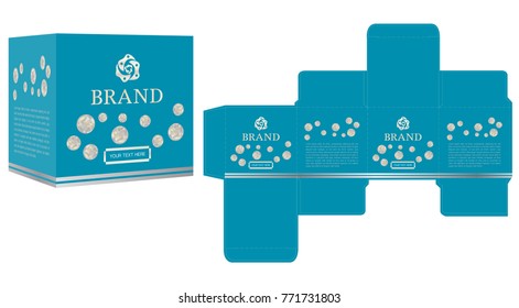 Packaging design, luxury box design template and mockup box. Illustration vector.	