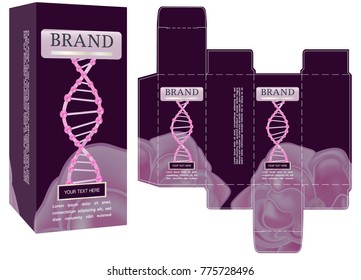 Packaging design, luxury box template and mockup box. Vector illustration.
