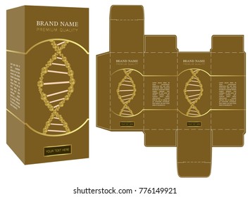 Packaging design, luxury box template and mockup box. Vector illustration.