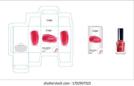 Packaging design, luxury nail polish template and mock up box for your product. Illustration vector.