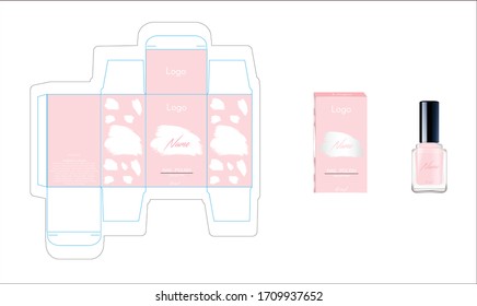 Packaging design, luxury nail polish template and mock up box for your product. Illustration vector.