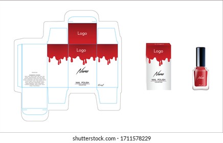 Packaging design, luxury nail polish template and mock up box for your product. Illustration vector.