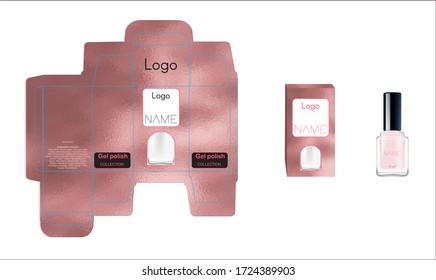 Packaging design, luxury nail polish template and mock up box for your product. Illustration vector.