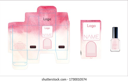 Packaging design, luxury nail polish template and mock up box for your product. Illustration vector.