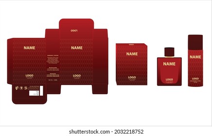 Diseño de embalajes, caja de perfumes de lujo, caja de simulación de diseño de vídeo. Vector de ilustración.