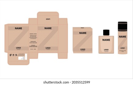 Packaging design, luxury perfume box, deo design mock up box. Illustration vector.