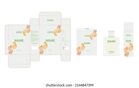 Diseño de embalajes, caja de perfumes de lujo, caja de simulación de diseño de vídeo. Vector de ilustración.