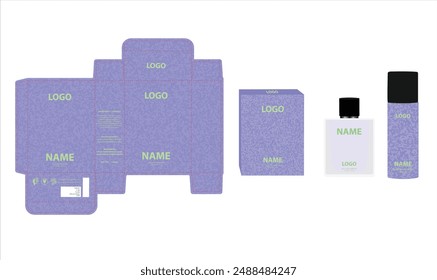 Packaging design, luxury perfume box, deo design mock up box. Illustration vector.