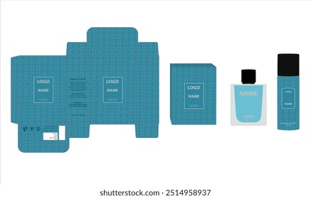 Packaging design, luxury perfume box, deo design mock up box. Illustration vector.
