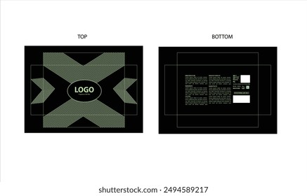 Packaging design, luxury perfume gift box with die line . Illustration vector.