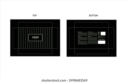 Packaging design, luxury perfume gift box with die line . Illustration vector.