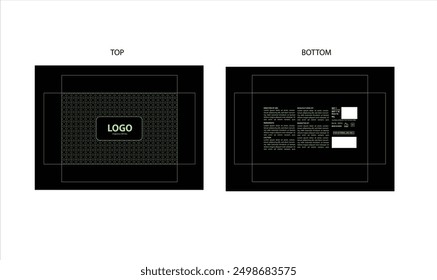 Packaging design, luxury perfume gift box with die line . Illustration vector.