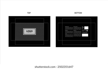 Diseño de embalaje, caja de regalo de perfume de lujo con línea de dado . Vector de ilustración.